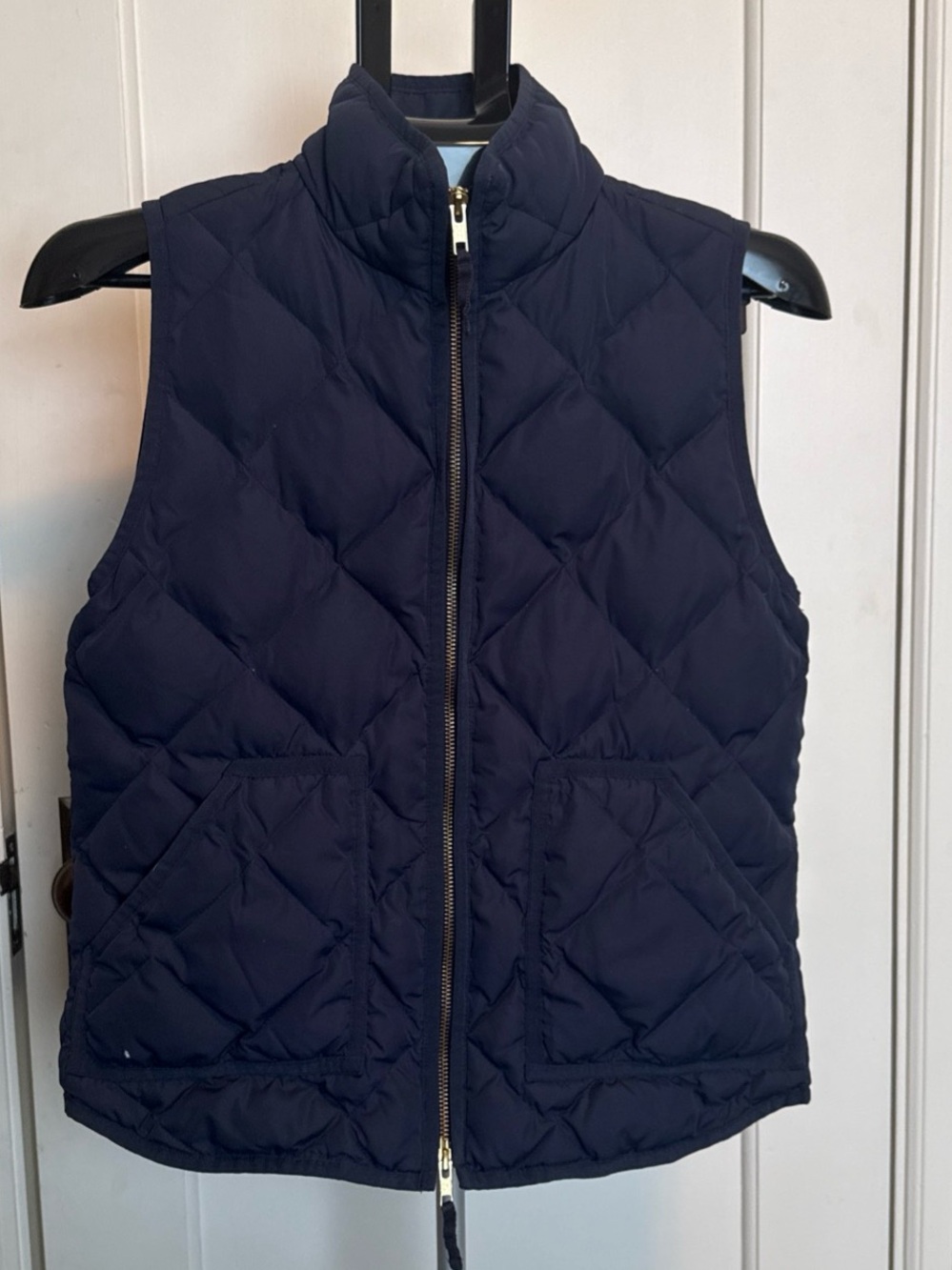 J. Crew Navy Quilted Sleeveless Puffer Vest